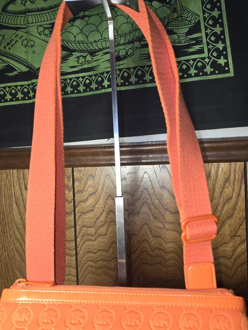 Michael Kors Orange Embossed Crossbody Bag